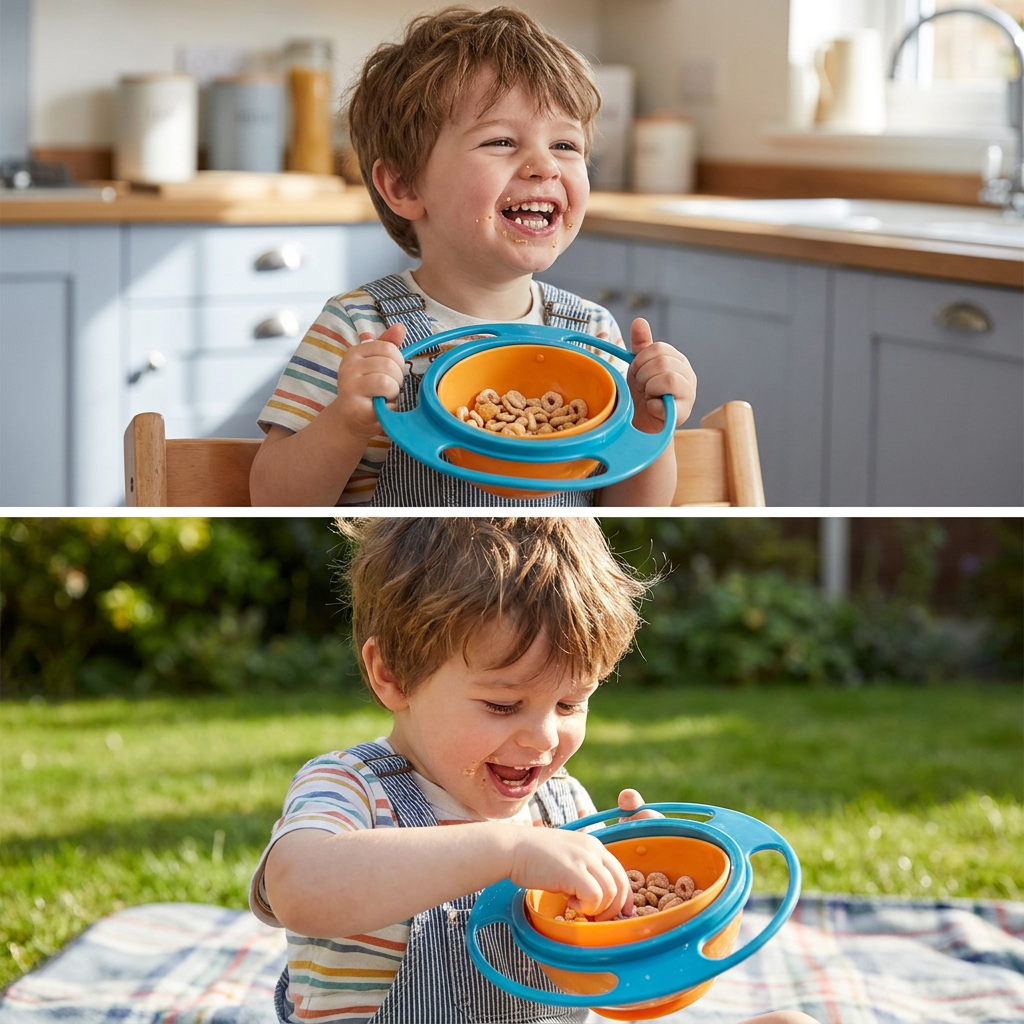 Non-spill baby bowl – eating without spilling