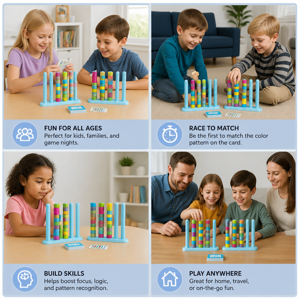 Color Stack Challenge – Fast-Paced Color Matching Party & Family Game