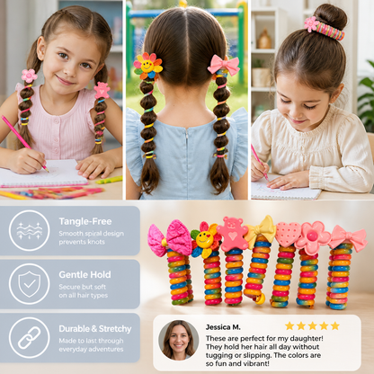 Cute Kids Spiral Hair Tie Set