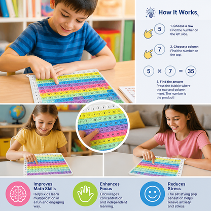 Rainbow Pop Math – Multiplication Fidget Learning Toy