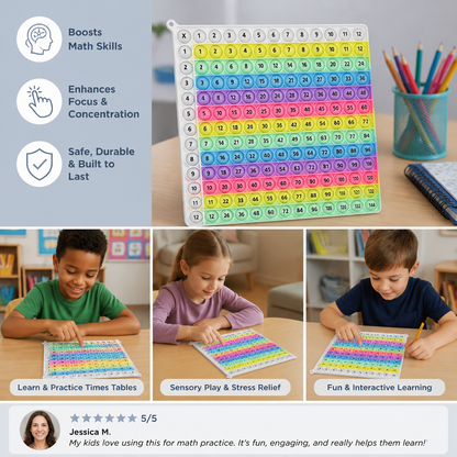 Rainbow Pop Math – Multiplication Fidget Learning Toy