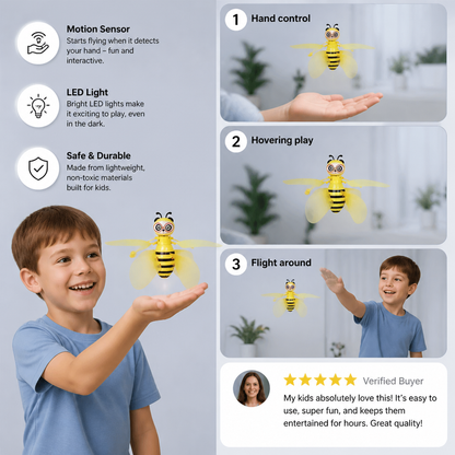Hand-Controlled Flying Bee Toy with Motion Sensor and LED Lights