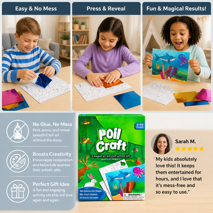 DIY Foil Art Kit – No-Mess Animal Crafts for Kids