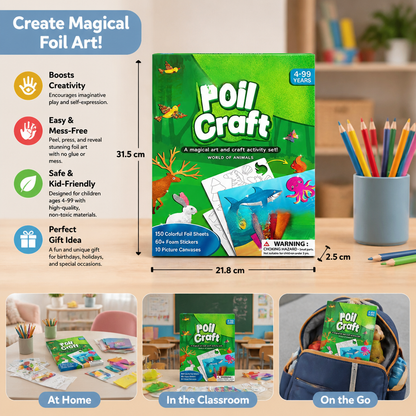 DIY Foil Art Kit – No-Mess Animal Crafts for Kids