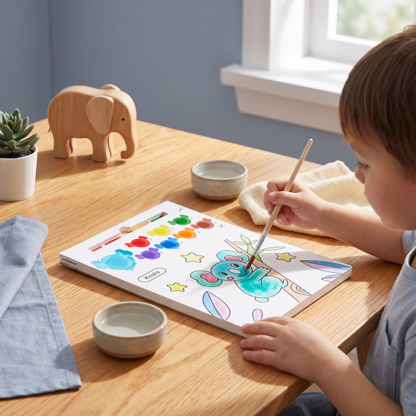 Watercolor Painting Book with Brush – Mess-Free Paint with Water Fun