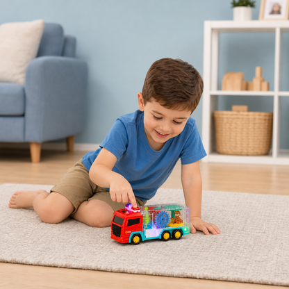 Interactive Fire Truck Toy with Colorful Moving Gears