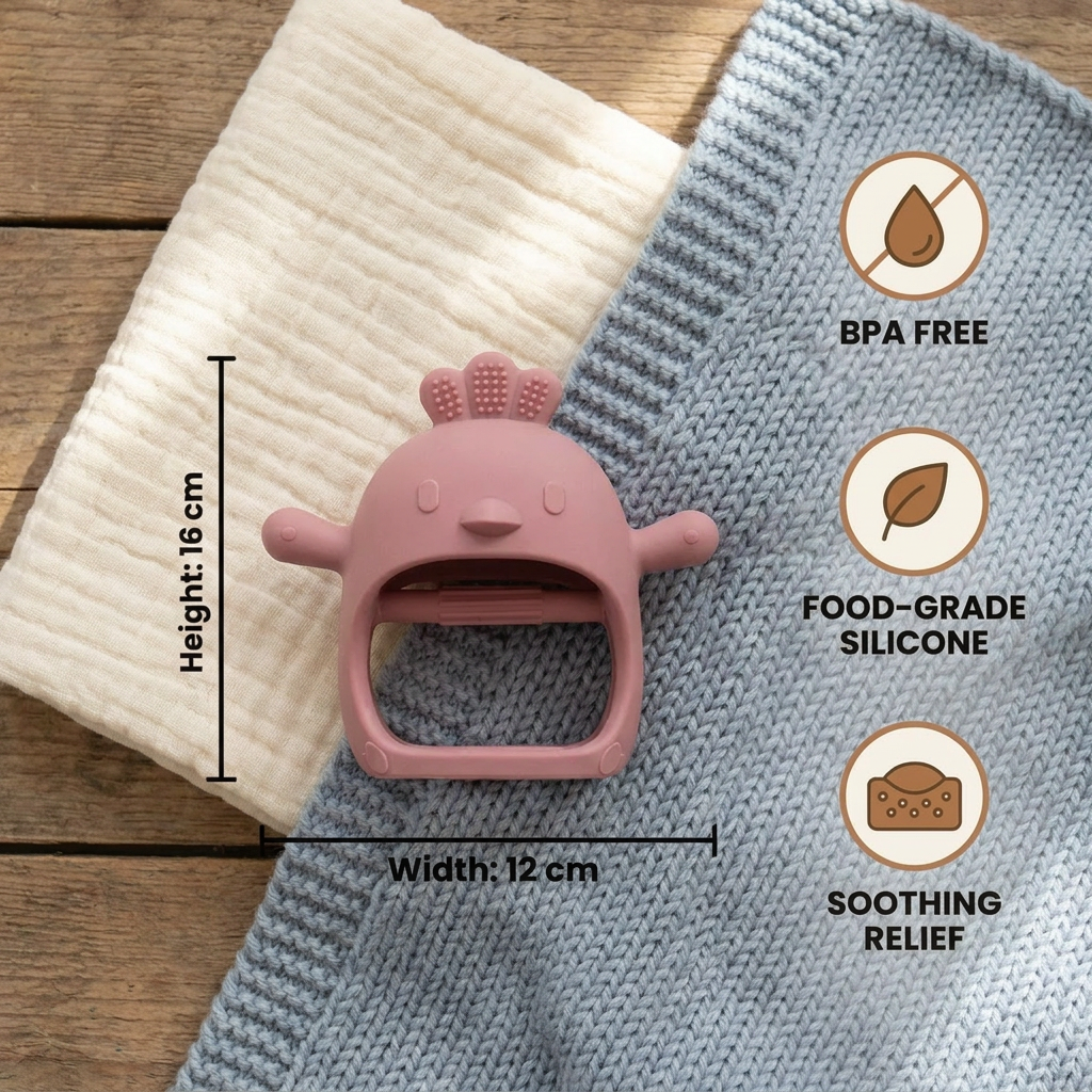 Baby Chick Silicone Teether – Gentle Food-Grade Soothing Toy