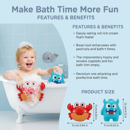Cute Bubble Bath Toy for Kids – Automatic Foam Maker for Water & Bath Fun