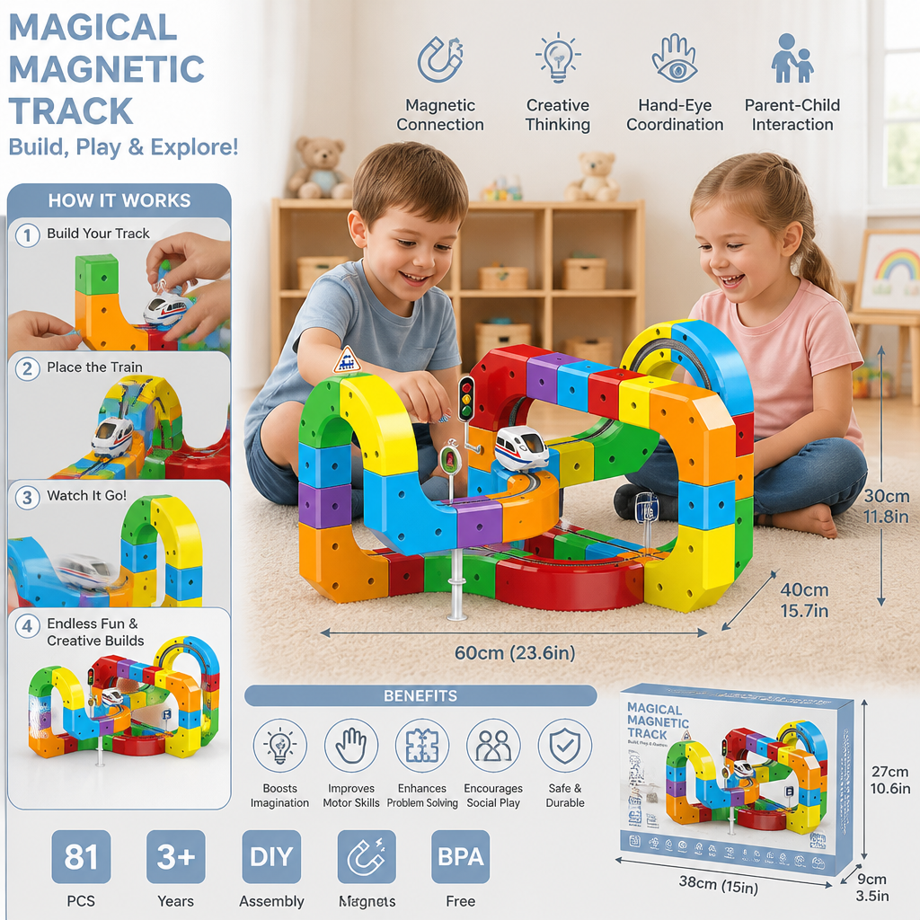 Magic rail cube track kids toy