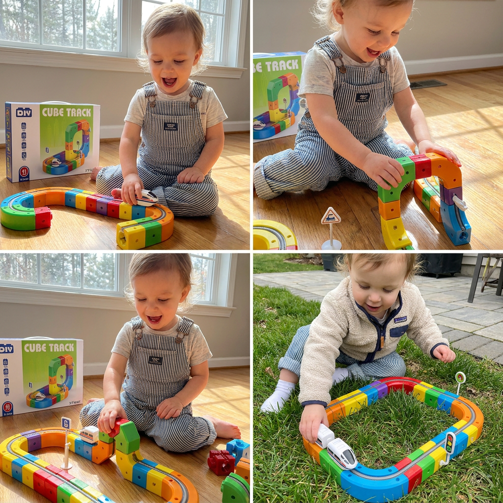 Magic rail cube track kids toy
