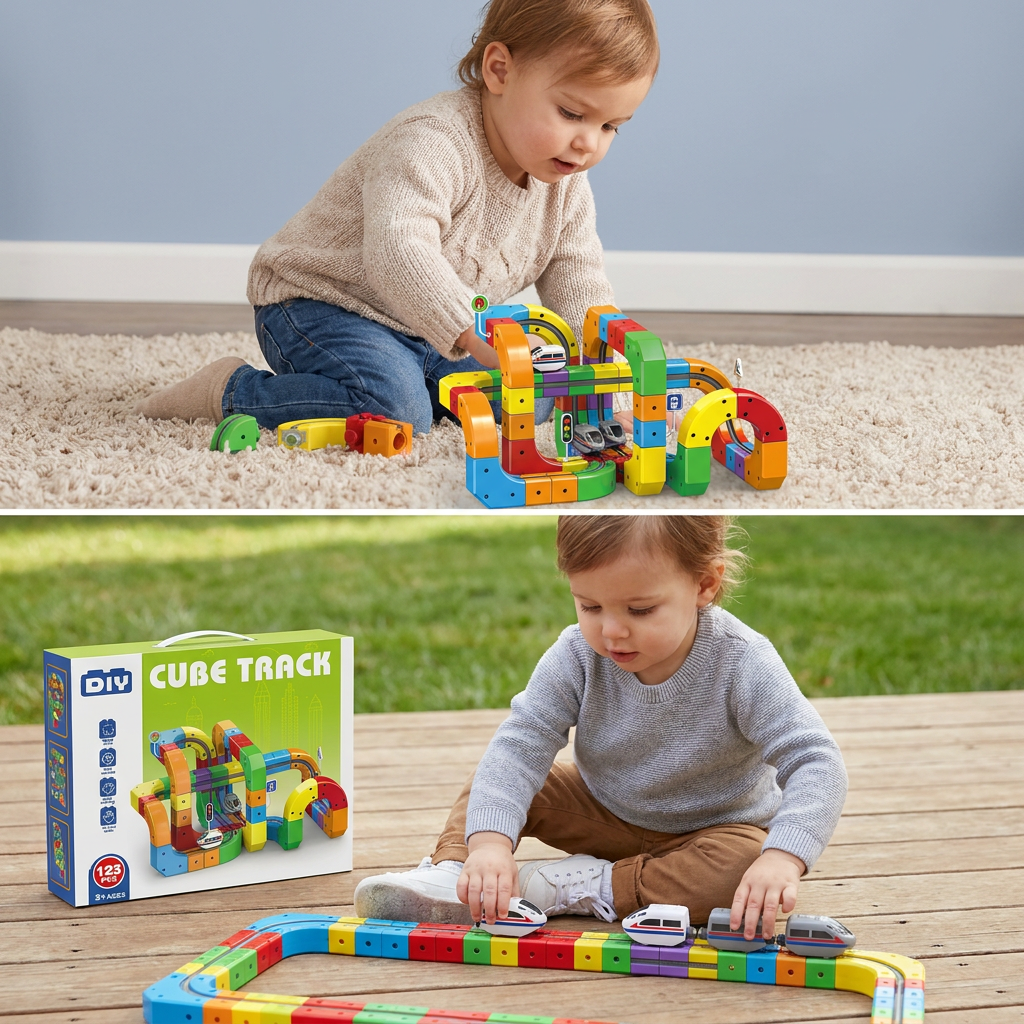 Magic rail cube track kids toy
