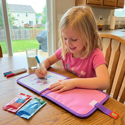 Portable reusable drawing book for children