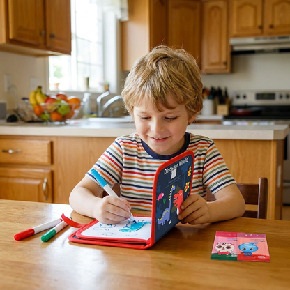 Portable reusable drawing book for children