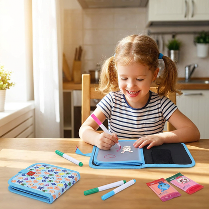 Portable reusable drawing book for children