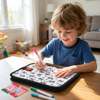 Portable reusable drawing book for children