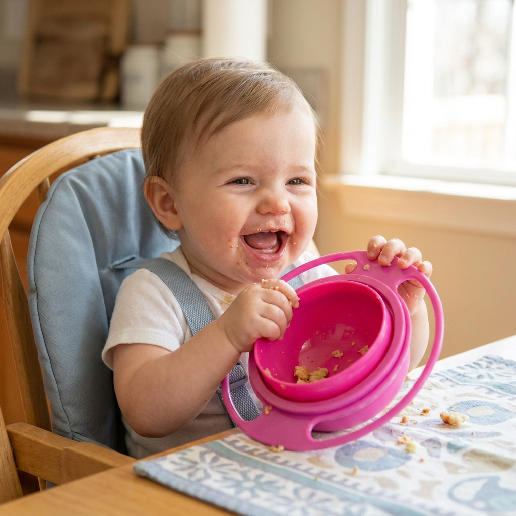Non-spill baby bowl – eating without spilling