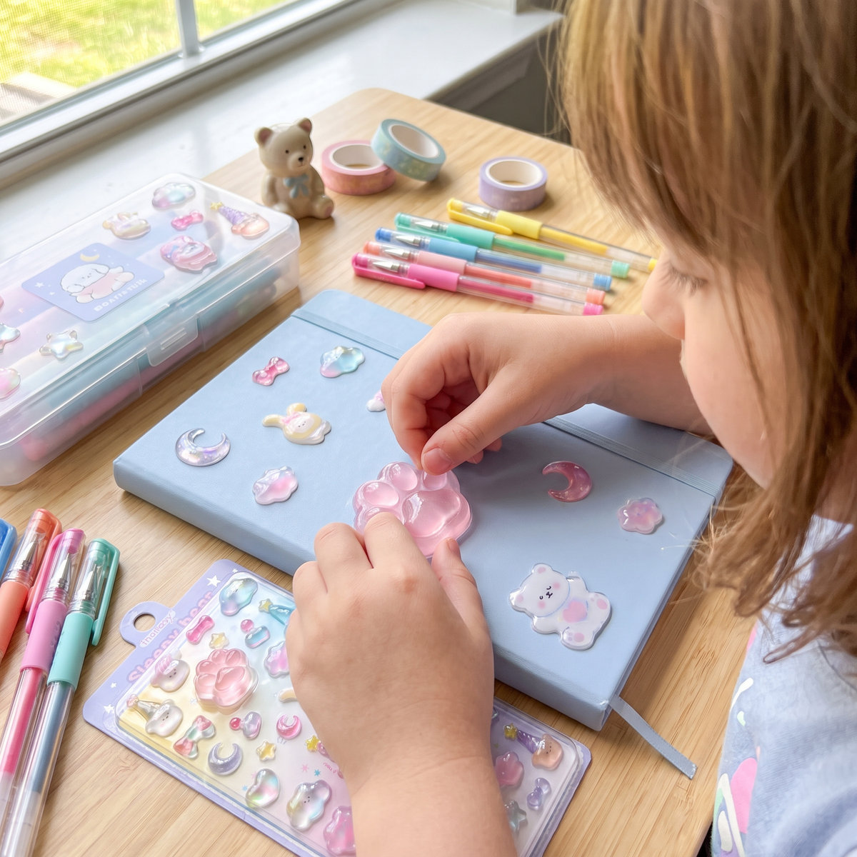 3D Squishy Pet Paw Stickers – Cute Puffy Stickers for Kids
