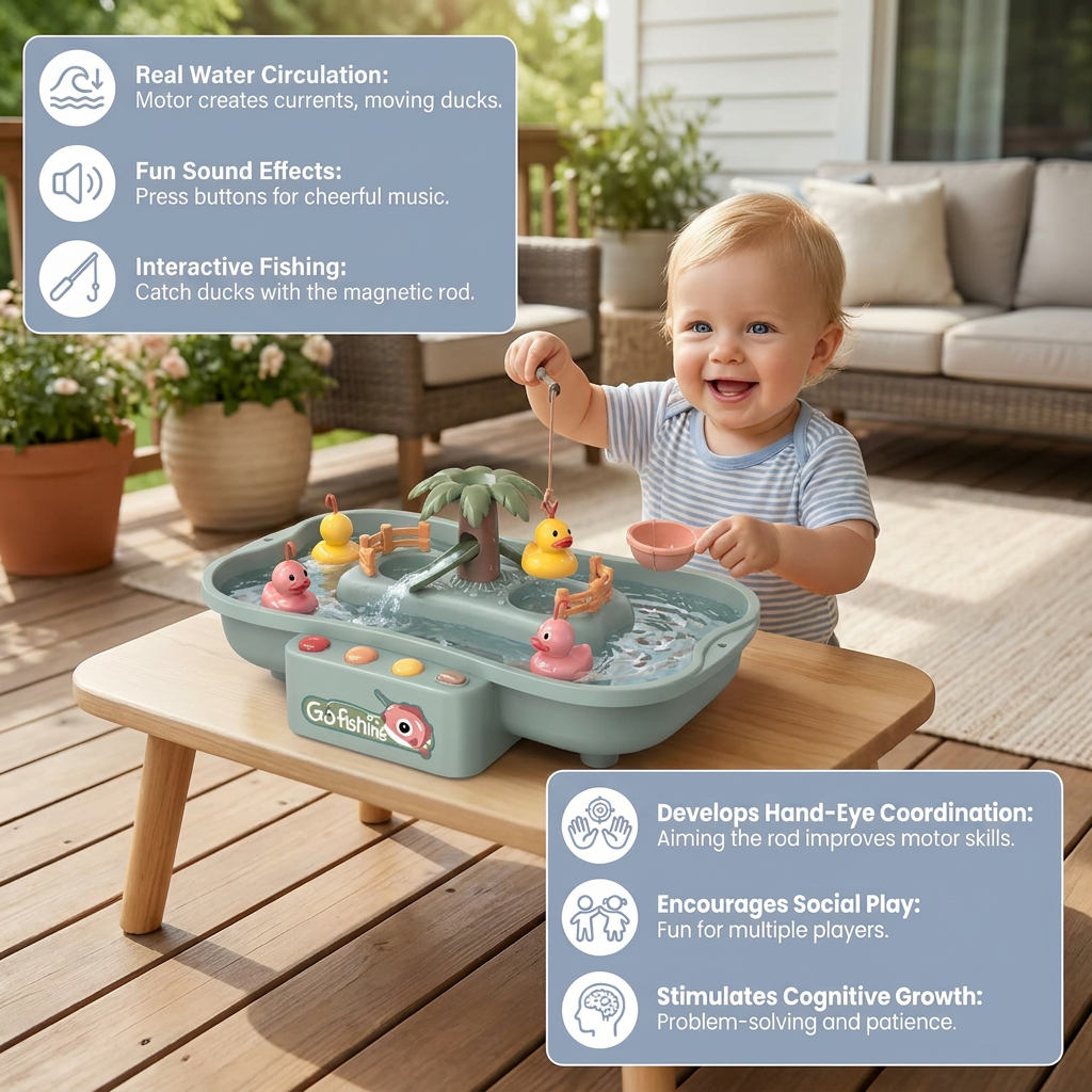 Interactive Fishing Game Toy for Kids – Water Play Set with Rods