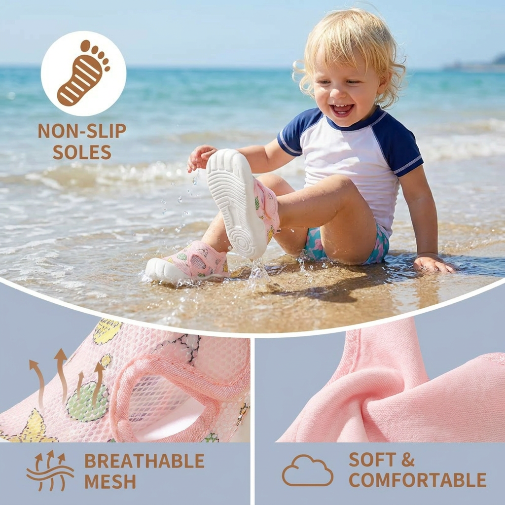 Summer Baby Sandals with Non-slip soles and Breathable Material