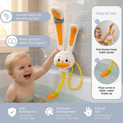 Baby Shower Toy with Bunny Design and Carrot Spray Head