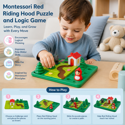Montessori Little Red Riding Hood Puzzle and Skill Game