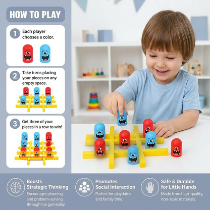 Monster Tic-Tac-Toe Board Game for Kids – Fun 2-Player Strategy Game