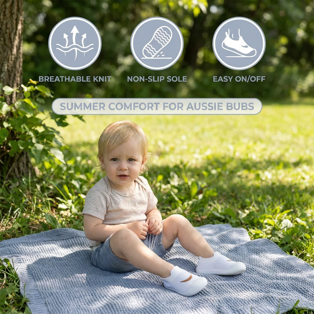 Summer baby shoes with non-slip soles and breathable material