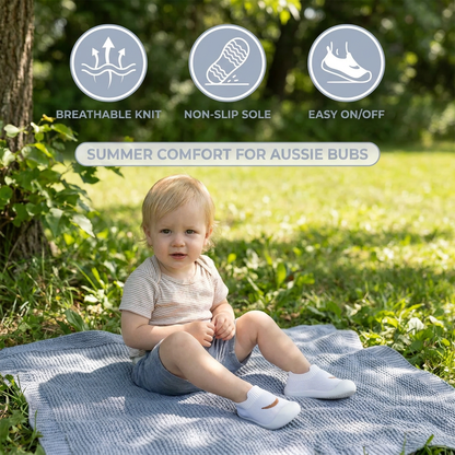 Summer baby shoes with non-slip soles and breathable material
