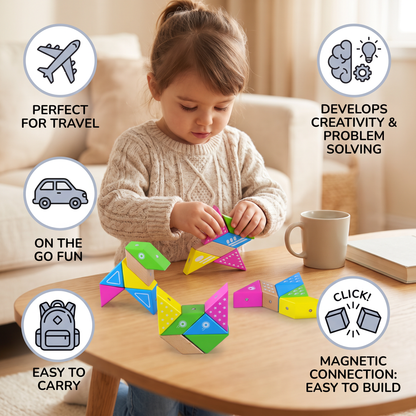 Magnetic Wooden Geometry  Puzzle Blocks