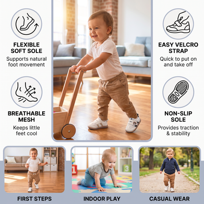 Breathable Baby & Toddler First Walking Shoes – Soft Sole & Non-Slip
