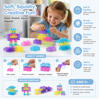 Magical Gummy Blocks, Soft Building Blocks for Children