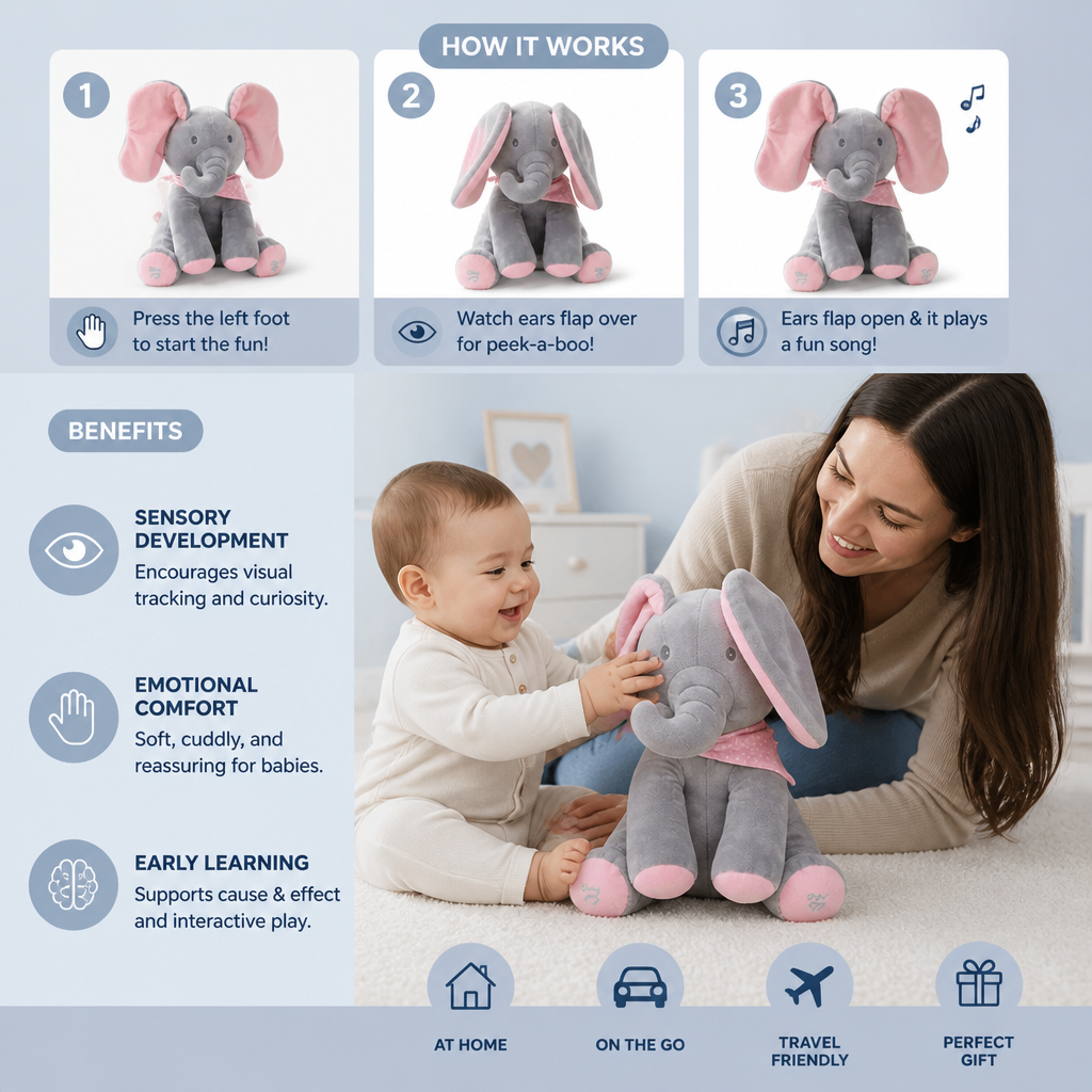 Peek-A-Boo-Elephant - Interactive Plush Toy