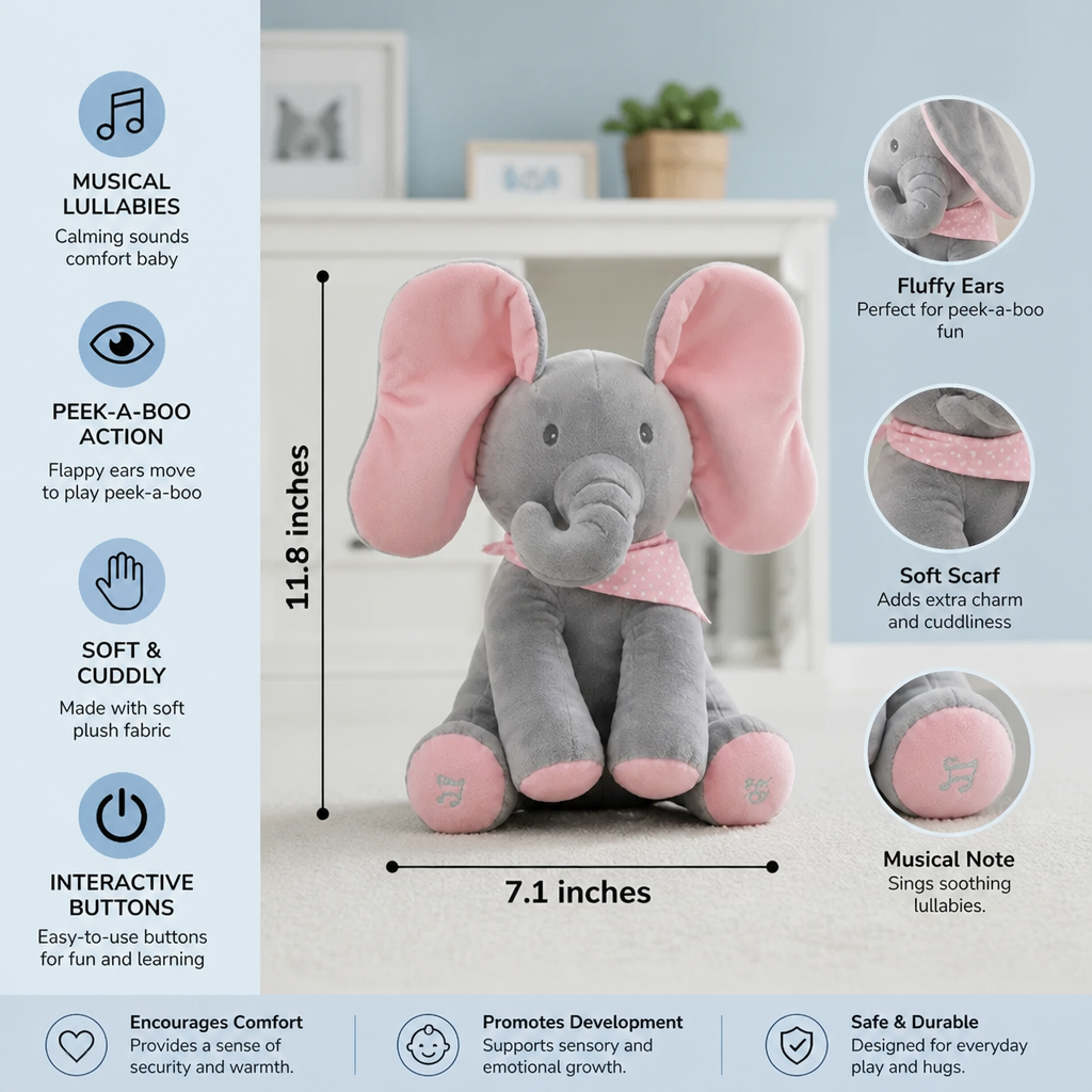 Peek-A-Boo-Elephant - Interactive Plush Toy