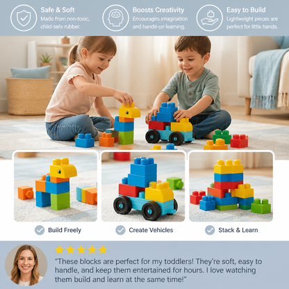 Children's Safe Rubber Building Blocks for Early Education