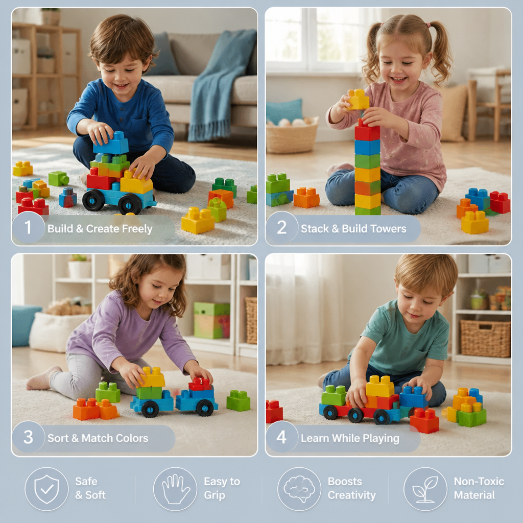 Children's Safe Rubber Building Blocks for Early Education