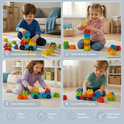 Children's Safe Rubber Building Blocks for Early Education