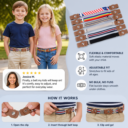 Comfortable Elastic Children’s Belts – Suitable for All Ages