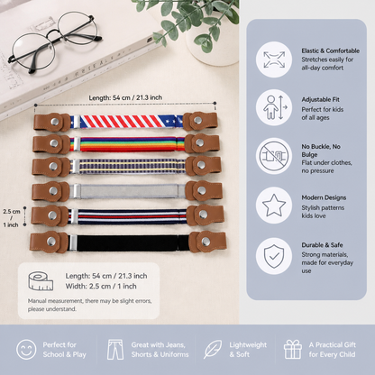 Comfortable Elastic Children’s Belts – Suitable for All Ages