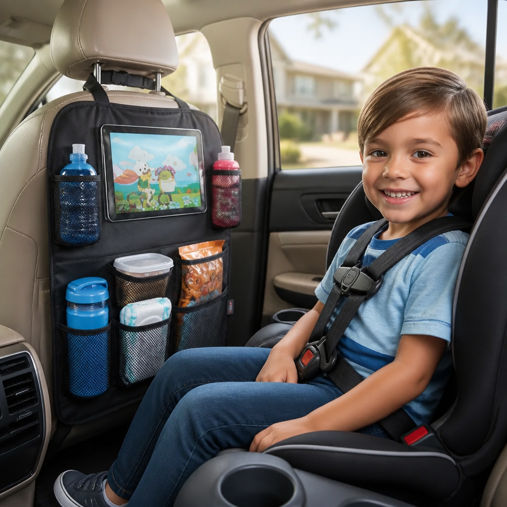 Car seat protector and organizer for children