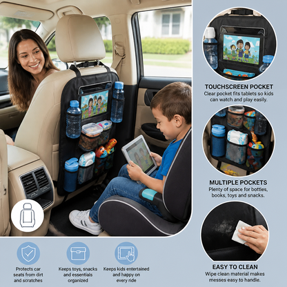 Car seat protector and organizer for children