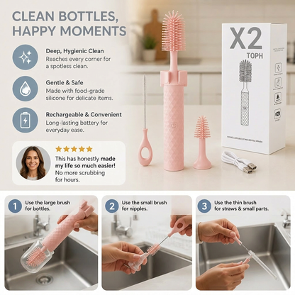 BottleClean - Electric Baby Bottle Cleaner Set