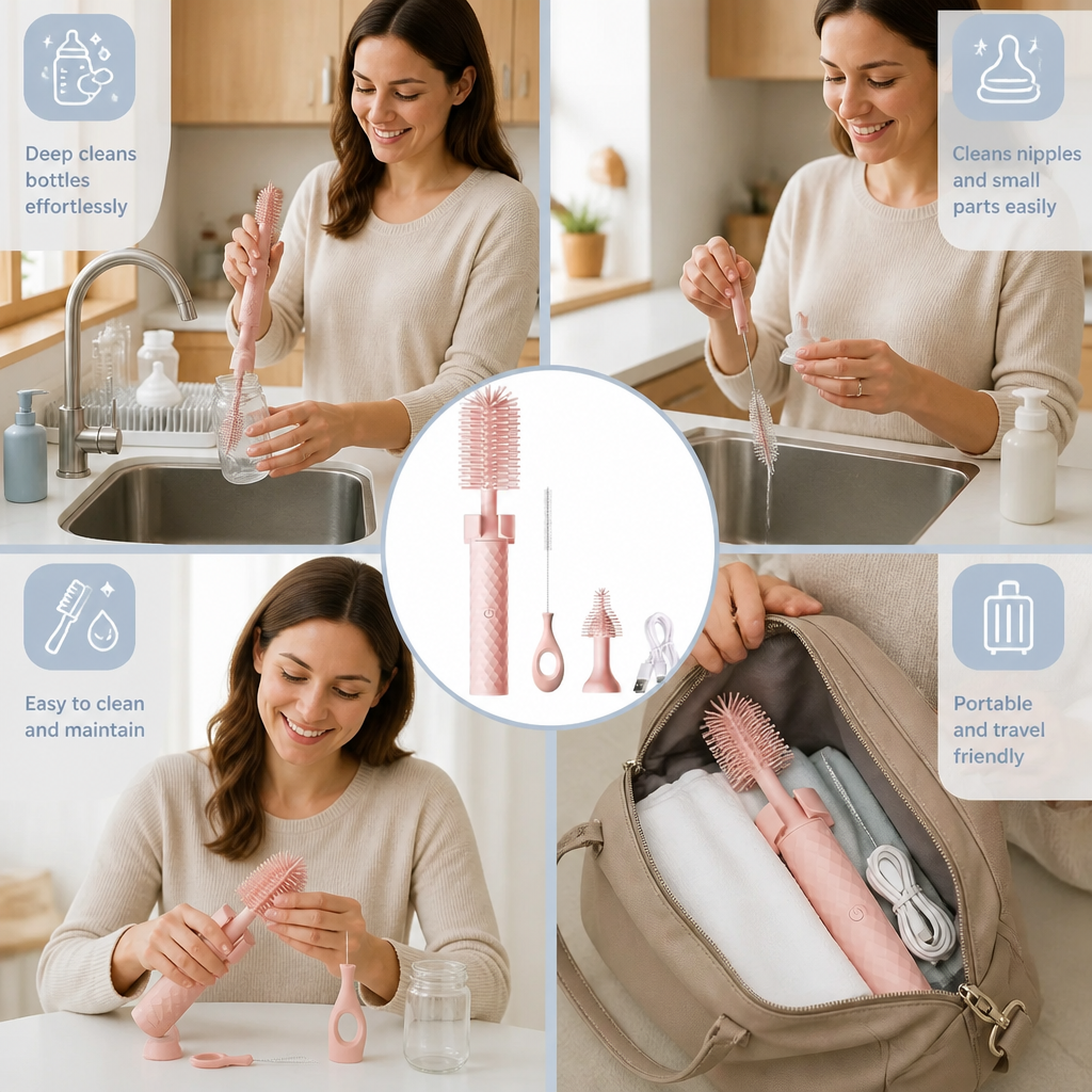 BottleClean - Electric Baby Bottle Cleaner Set