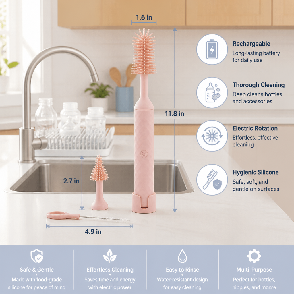 BottleClean - Electric Baby Bottle Cleaner Set