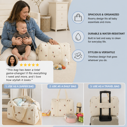 Large mommy baby bag - space for everything moms need!