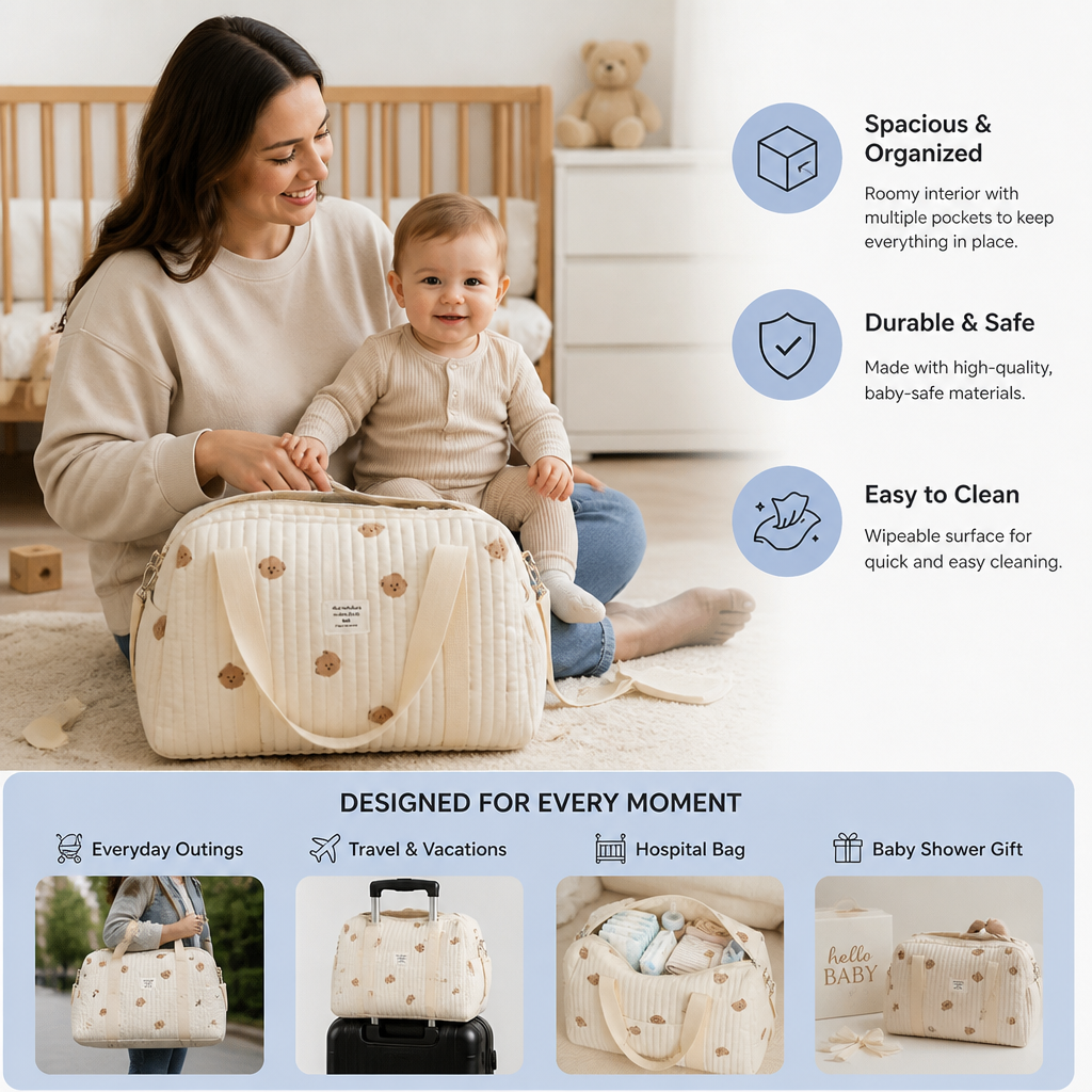 Large mommy baby bag - space for everything moms need!