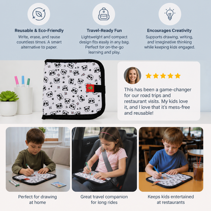 Portable reusable drawing book for children