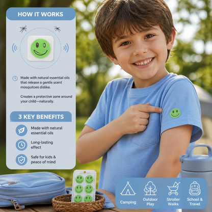 Natural mosquite repellent stickers for kids and babies