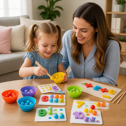 Montessori Ball Number and Colour Sorting Set for Learning to Count
