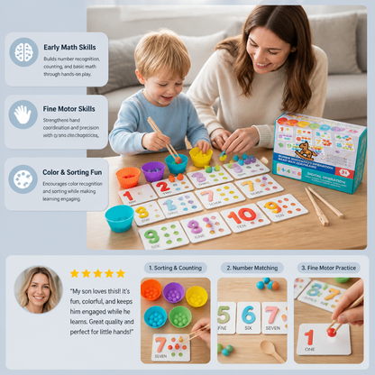 Montessori Ball Number and Colour Sorting Set for Learning to Count