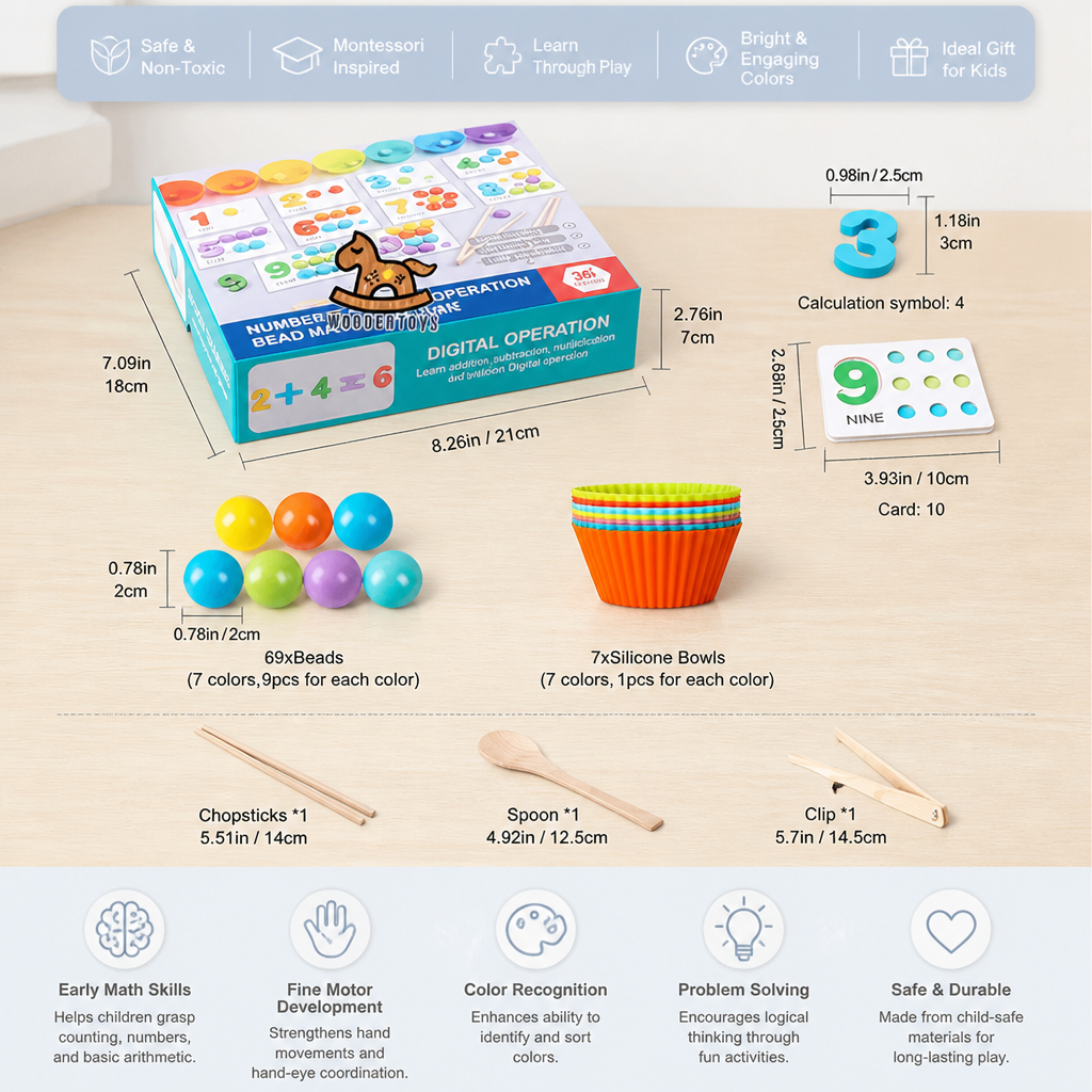 Montessori Ball Number and Colour Sorting Set for Learning to Count
